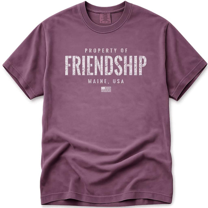 Property of Friendship Maine T Shirt - Berry