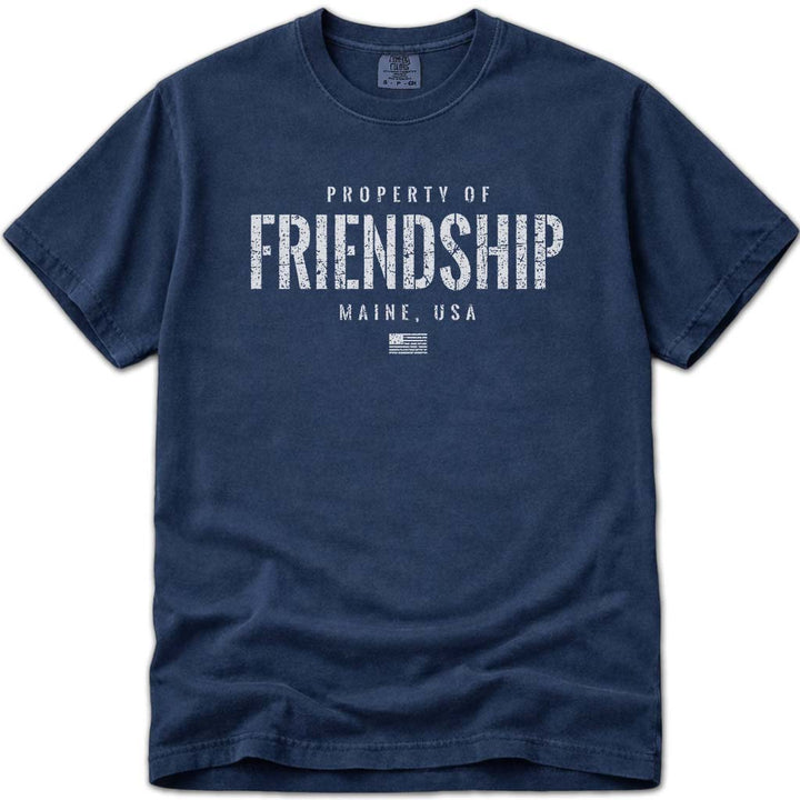 Property of Friendship Maine T Shirt - Navy