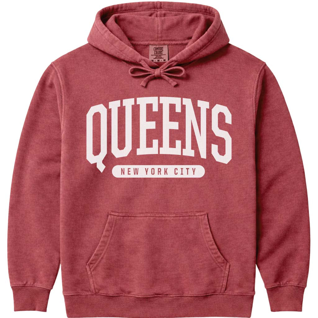 Queens New York Sweatshirt - Crimson