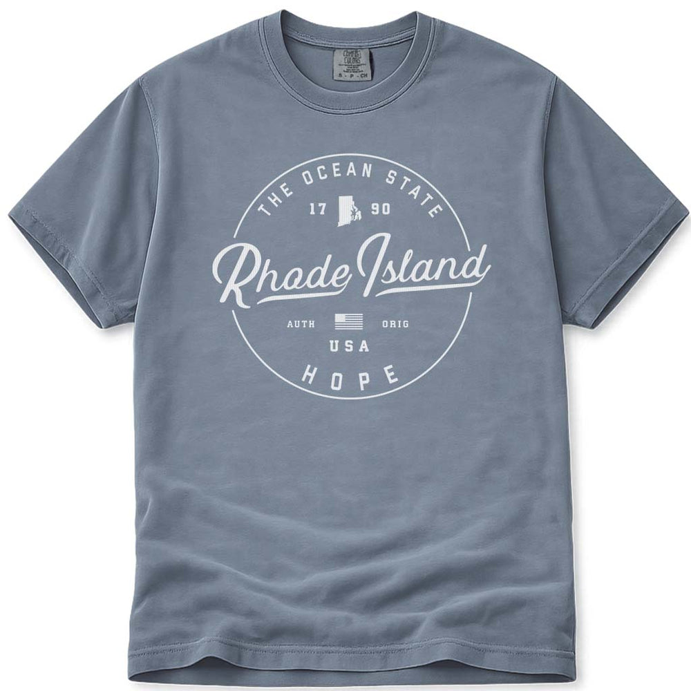 State of Rhode Island T Shirt - Blue Jean