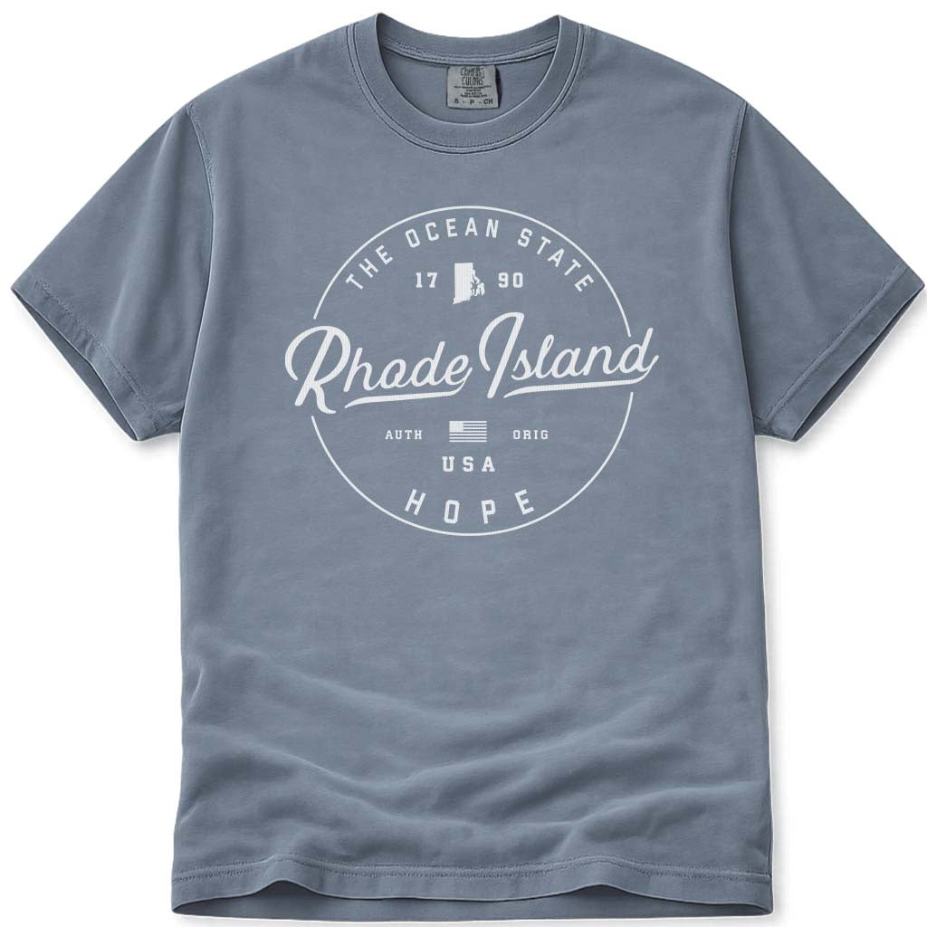 State of Rhode Island T Shirt - Blue Jean