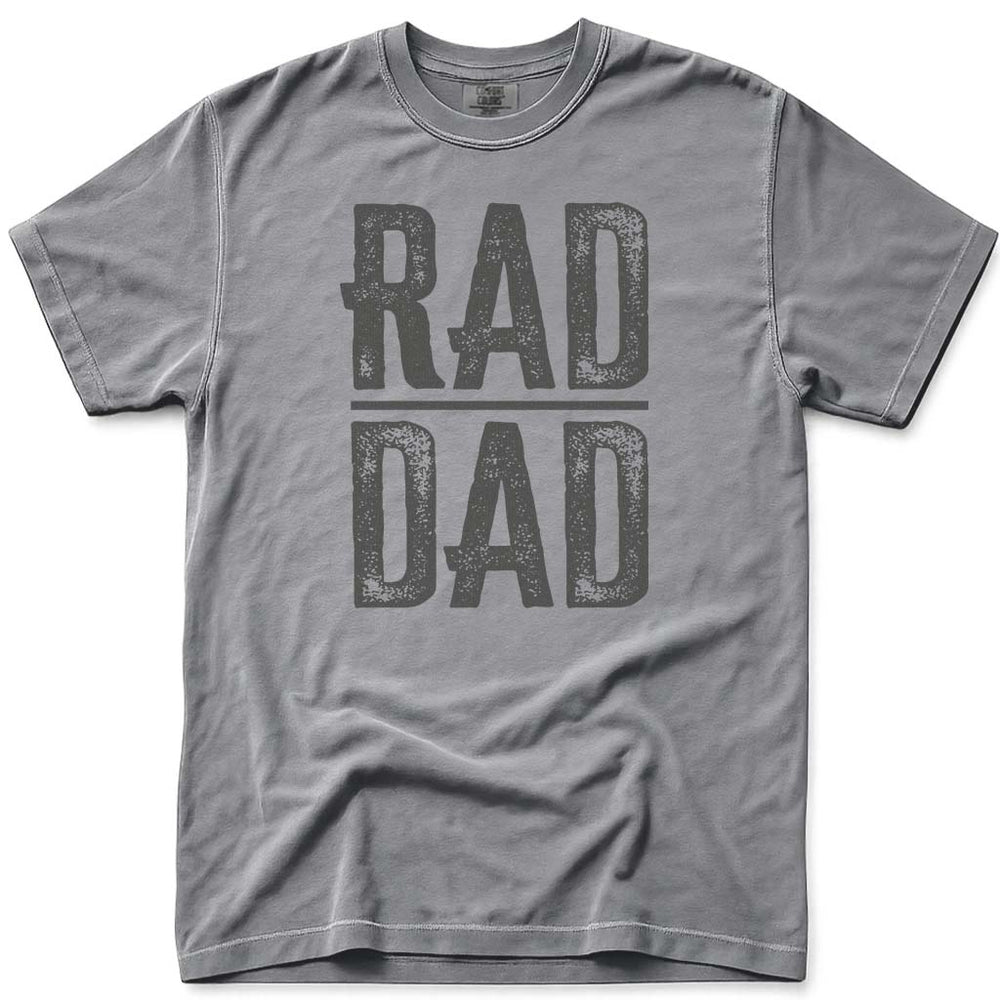Rad Dad Distressed Vintage Fathers Day Tee - Grey