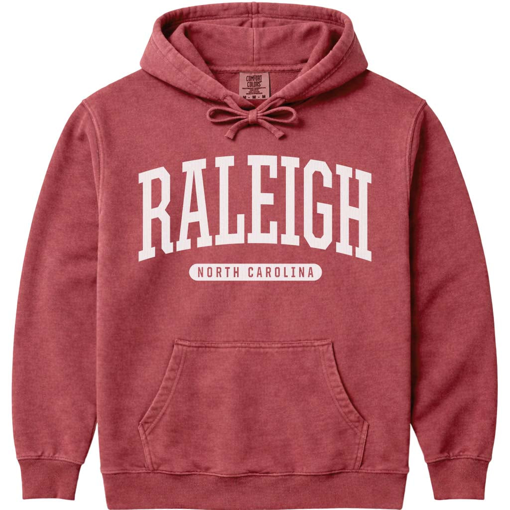 Raleigh North Carolina Hoodie Sweatshirt - Crimson