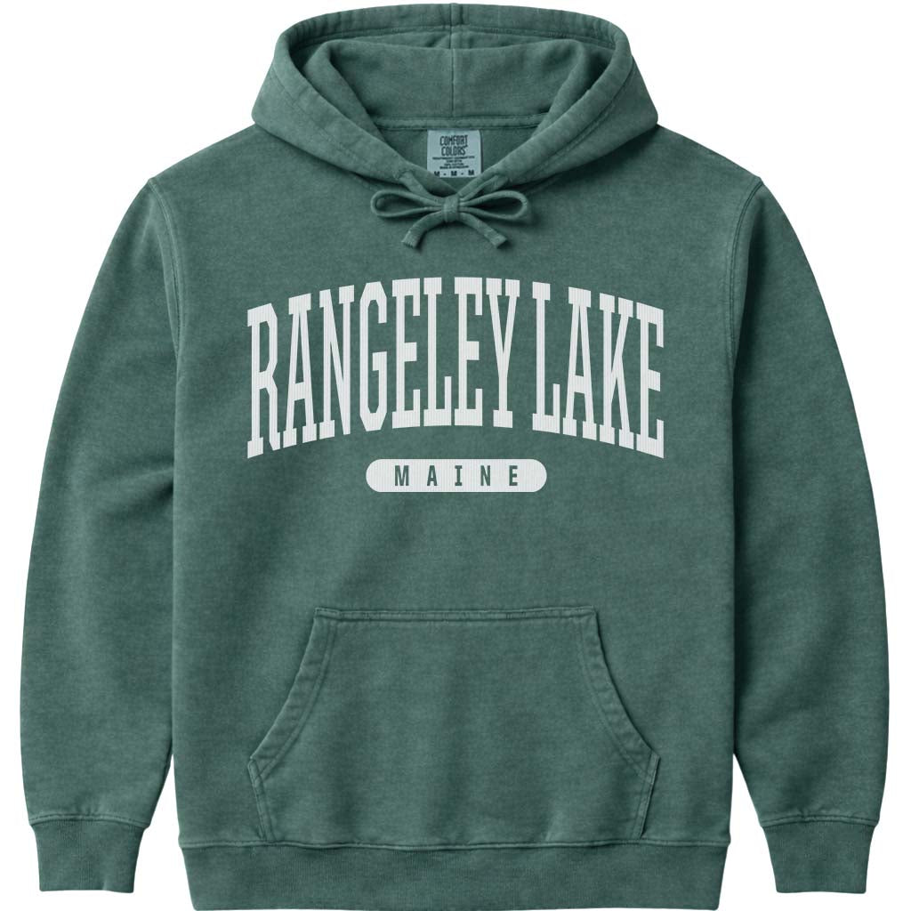 Rangeley Lake Maine Block Letter Sweatshirt - Blue Spruce