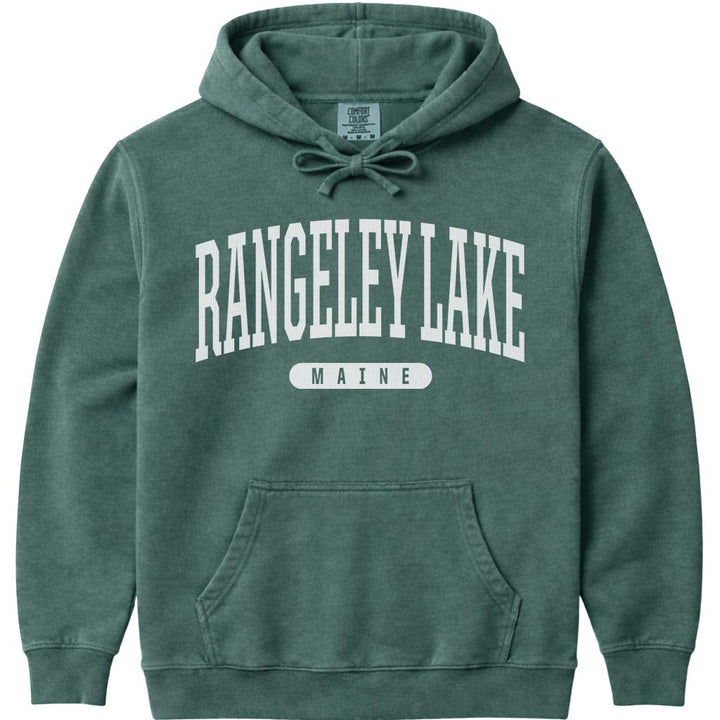 Rangeley Lake Maine Block Letter Sweatshirt - Blue Spruce