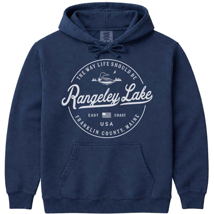 Rangeley Lake Maine Hoodie Sweatshirt - Navy