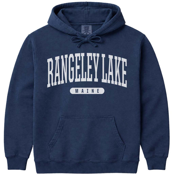 Rangeley Lake Maine Block Letter Sweatshirt - Navy