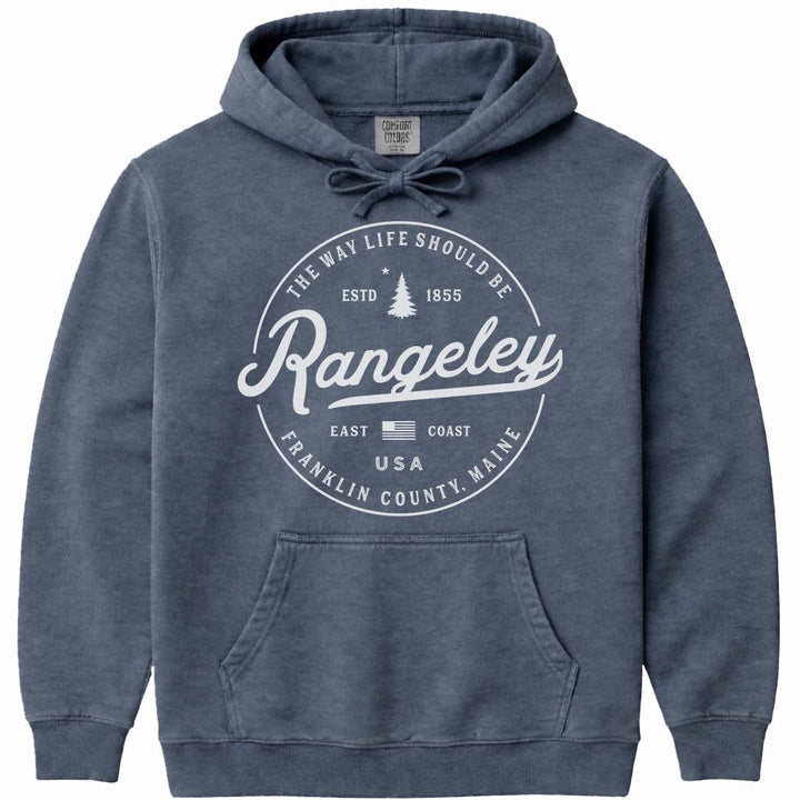 Rangeley Maine Hooded Sweatshirt - Denim