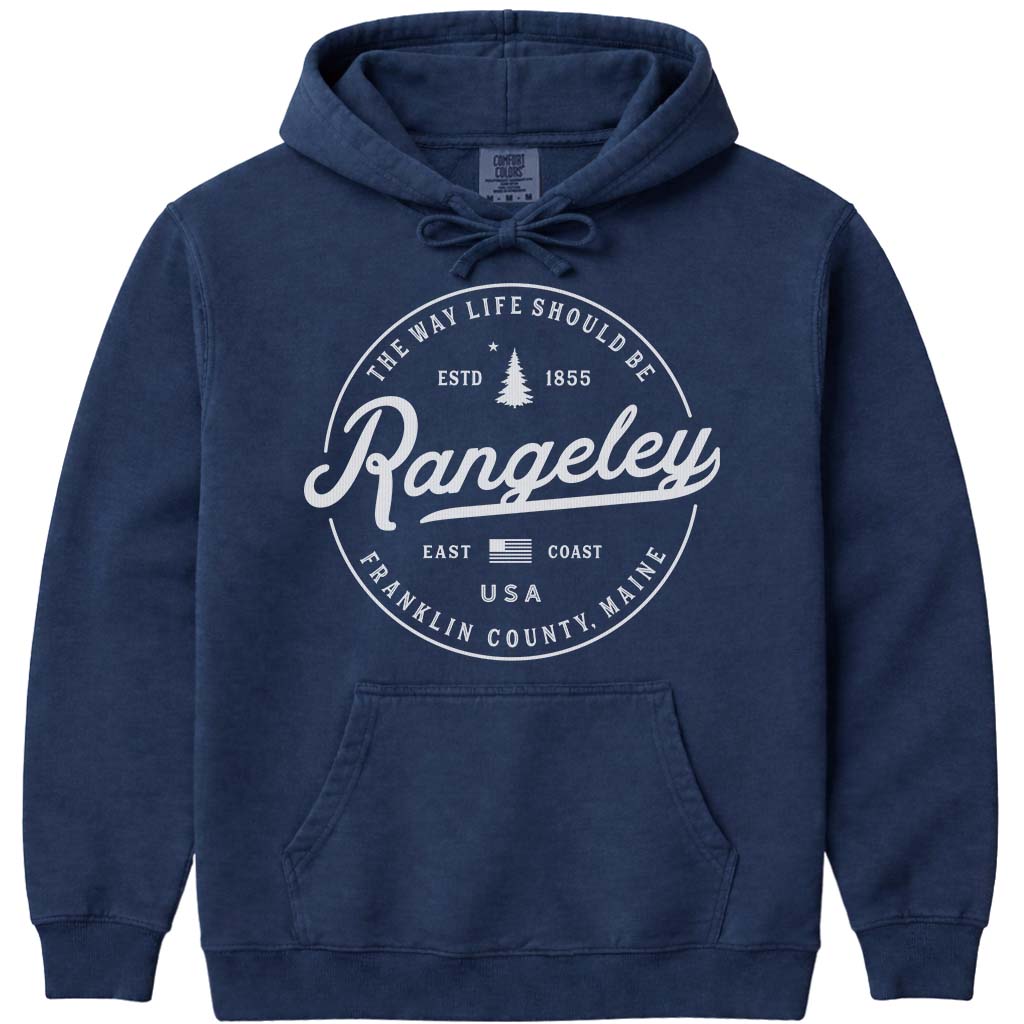 Rangeley Maine Hooded Sweatshirt - Navy