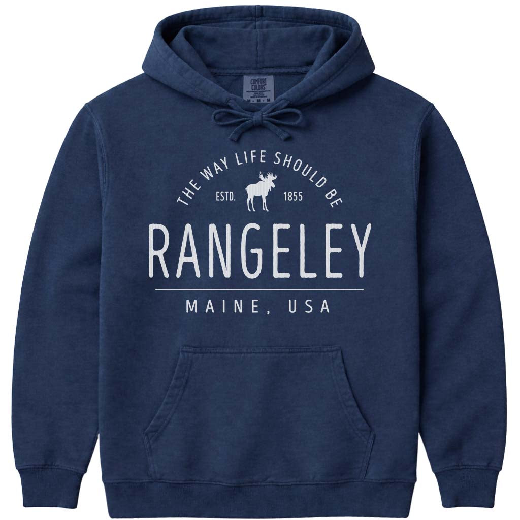 Rangeley Maine Moose Sweatshirt - Navy