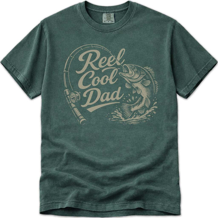 Reel Cool Dad Fathers Day Fishing Tee - Blue Spruce