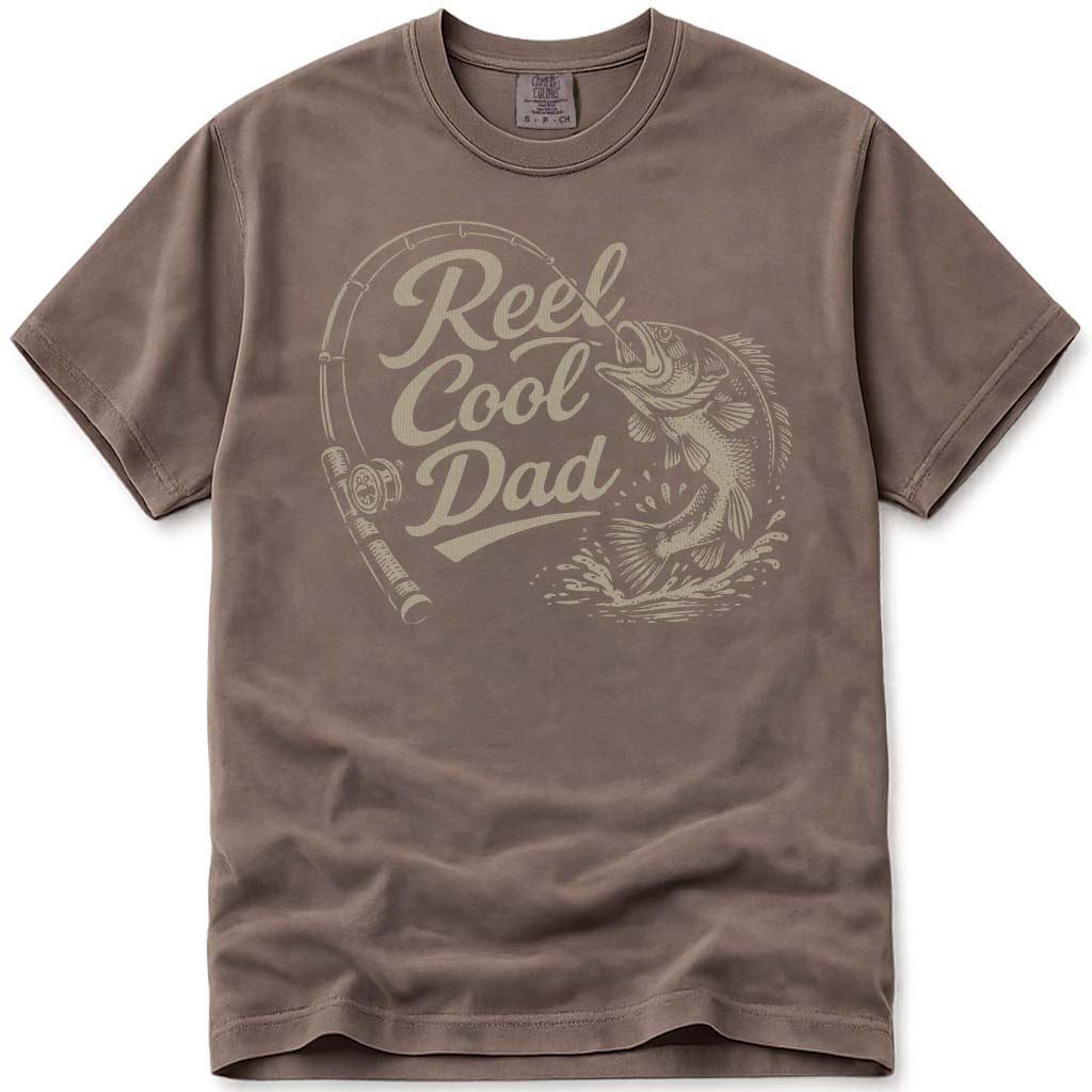 Reel Cool Dad Fathers Day Fishing Tee - Espresso