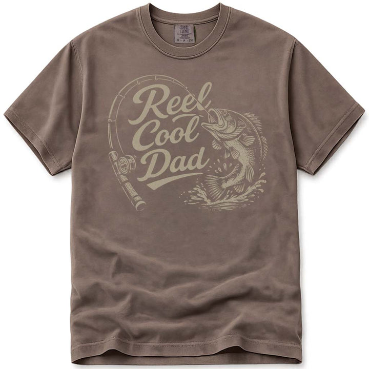Reel Cool Dad Fathers Day Fishing Tee - Espresso