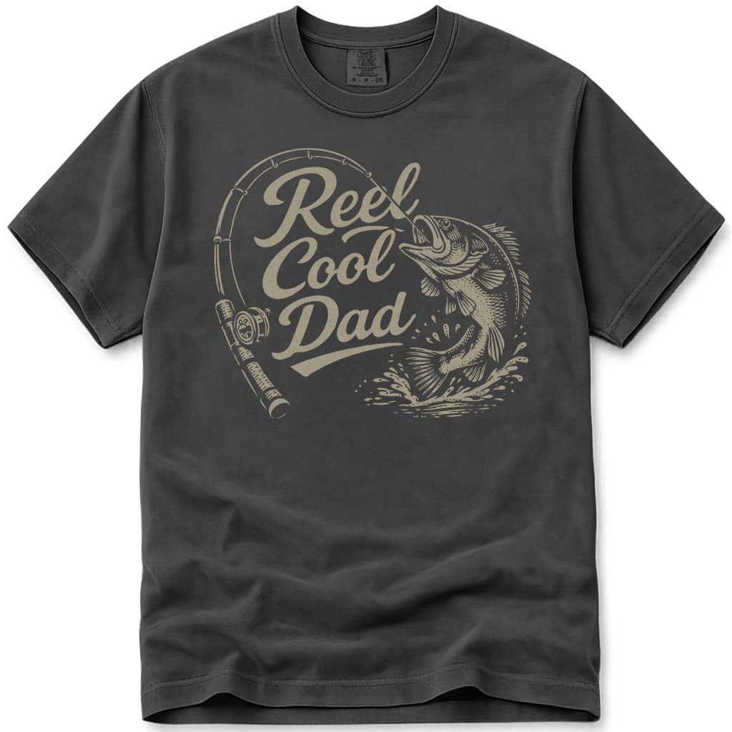 Reel Cool Dad Fathers Day Fishing Tee - Pepper
