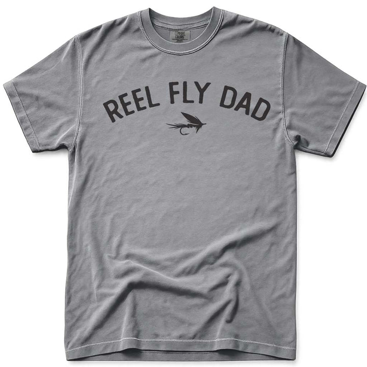 Reel Fly Dad Funny Fishing Tee - Grey
