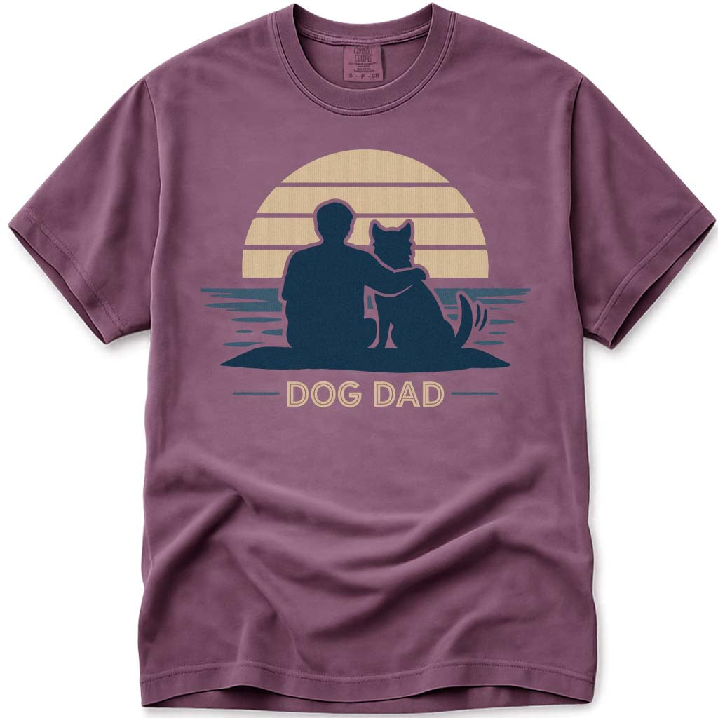 Retro Beach Sun Dog Dad Tee - Berry