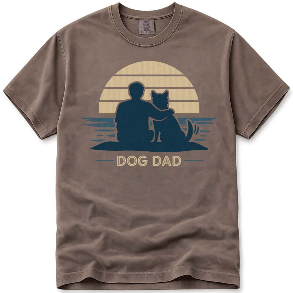 Retro Beach Sun Dog Dad Tee - Espresso