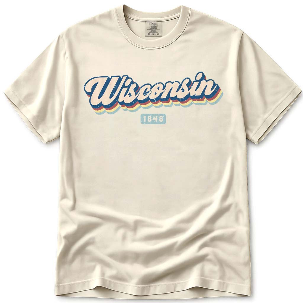 Retro Vintage Groovy 1848 Wisconsin T Shirt - Ivory