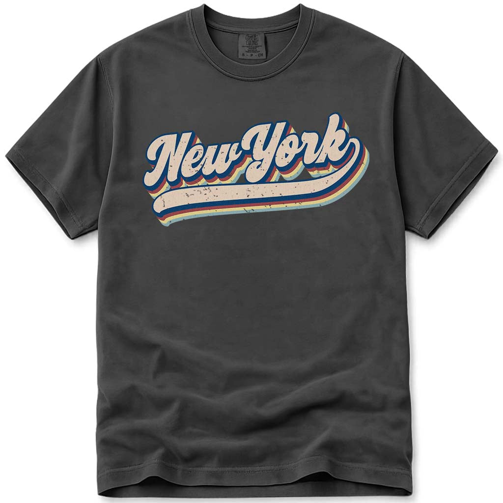 Retro Vintage New York T Shirt - Pepper
