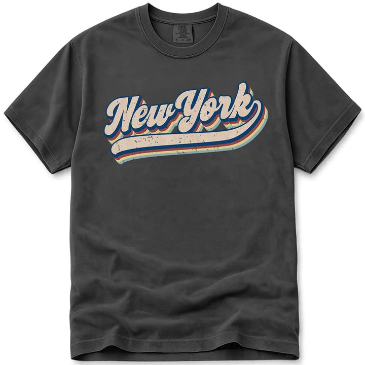 Retro Vintage New York T Shirt - Pepper