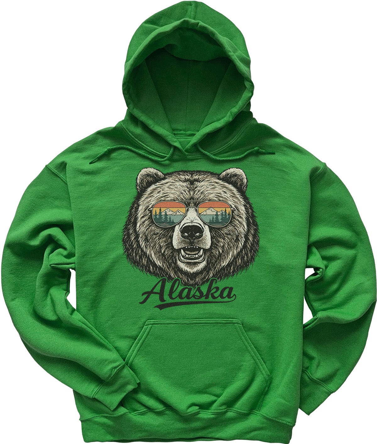 Irish Green Retro Alaska Bear Sweatshirt Hoodie