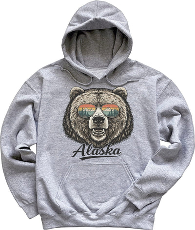 Light Sport Grey Retro Alaska Bear Sweatshirt Hoodie