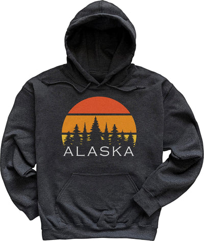 Dark Heather Grey Retro Sunset Alaska Sweatshirt