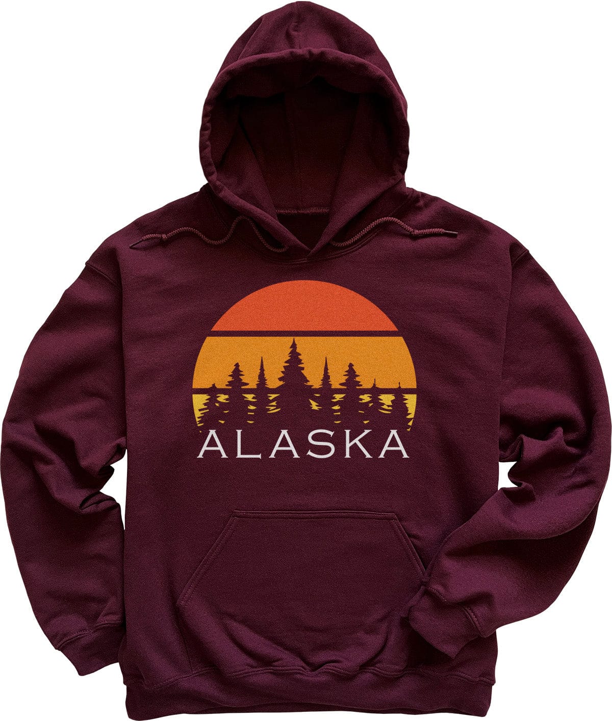 Maroon Retro Sunset Alaska Sweatshirt