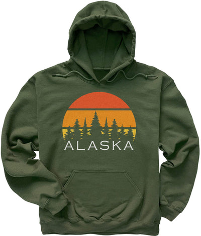 Military Green Olive Retro Sunset Alaska Sweatshirt