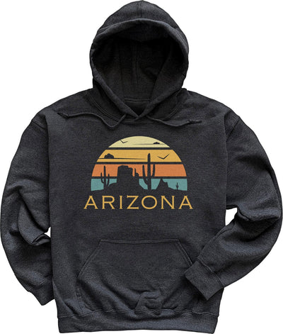 Dark Heather Grey Retro Sunset Arizona Sweatshirt