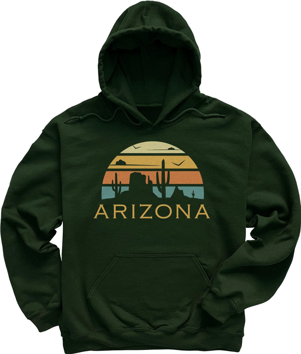 Forest Dark Green Retro Sunset Arizona Sweatshirt