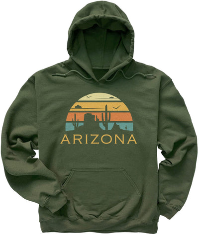 Military Green Olive Retro Sunset Arizona Sweatshirt