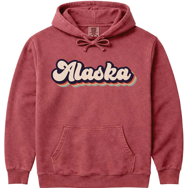 Retro Alaska Hoodie Sweatshirt - Crimson