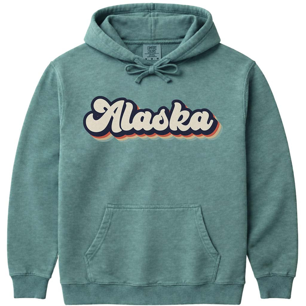 Retro Alaska Hoodie Sweatshirt - Light Green