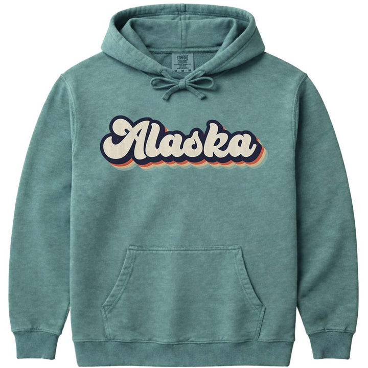 Retro Alaska Hoodie Sweatshirt - Light Green