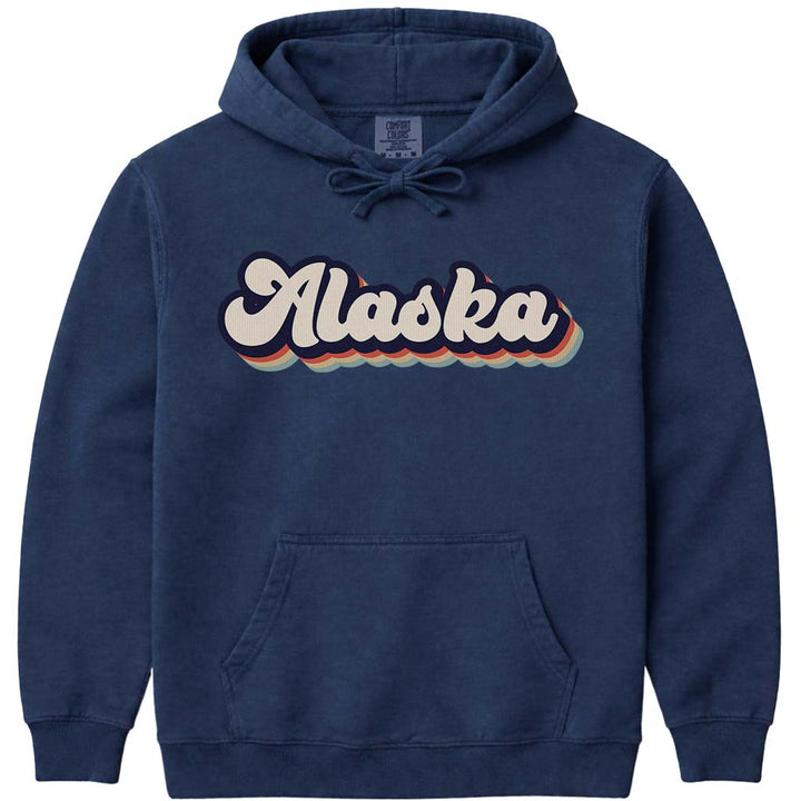Retro Alaska Hoodie Sweatshirt - Navy