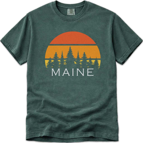 Retro Maine Sunset T Shirt