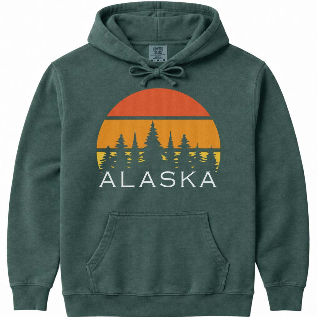 Retro Sunset Alaska Sweatshirt - Blue Spruce