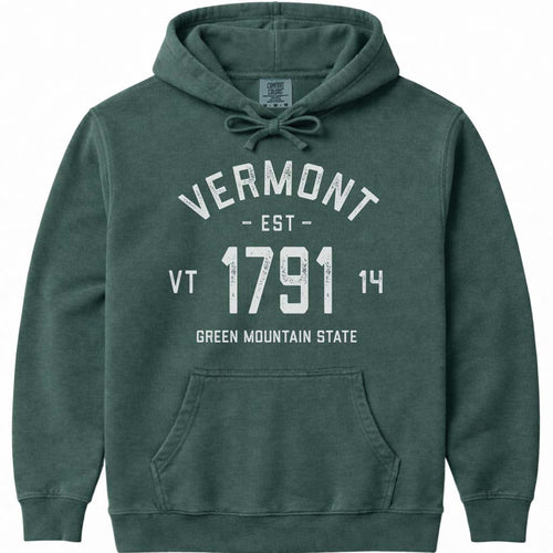 Retro Vintage Vermont Hoodie 1791 Vermont Statehood Date Sweatshirt