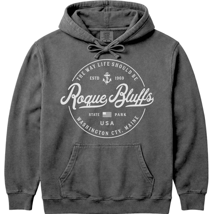 Roque Bluffs Maine Hoodie Sweatshirt - Pepper