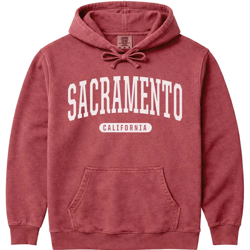 Sacramento California Hooded Sweatshirt - Crimson