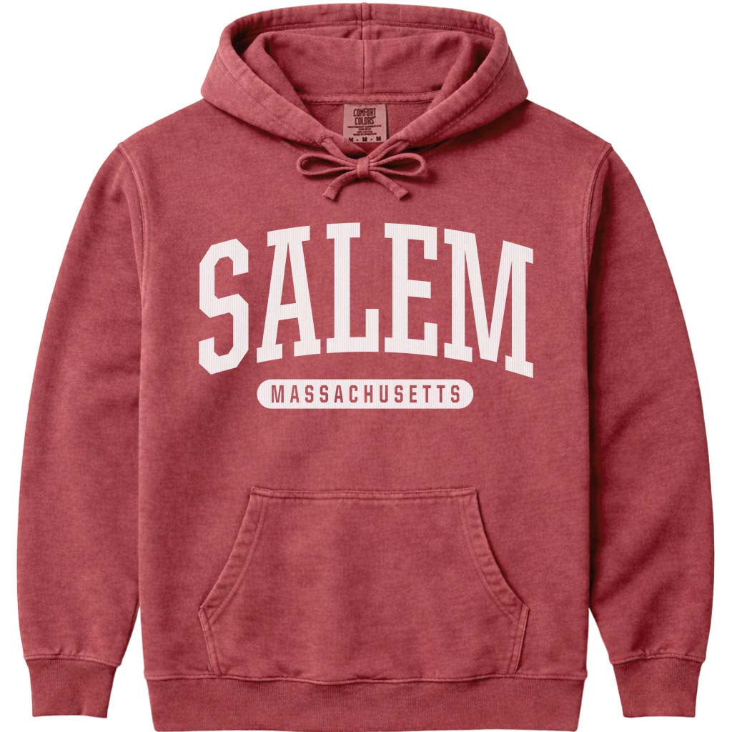Salem Massachusetts Hoodie Sweatshirt - Crimson
