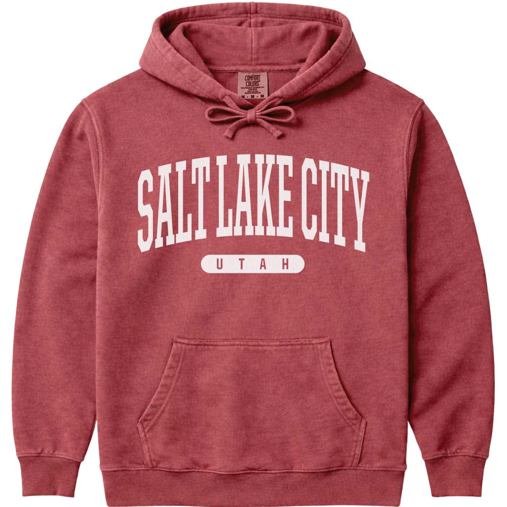 Salt Lake City Utah Hooded Sweatshirt - Crimson