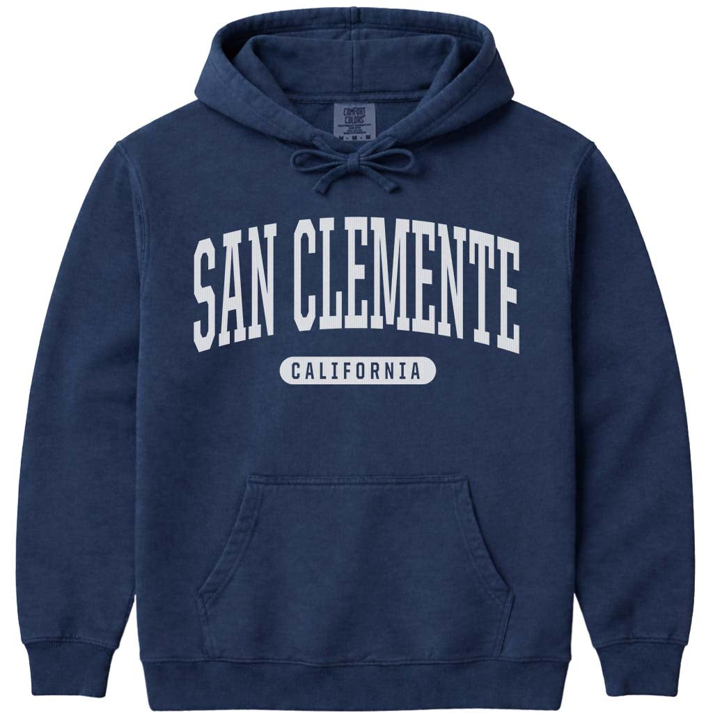 San Clemente California Hooded Sweatshirt - Navy