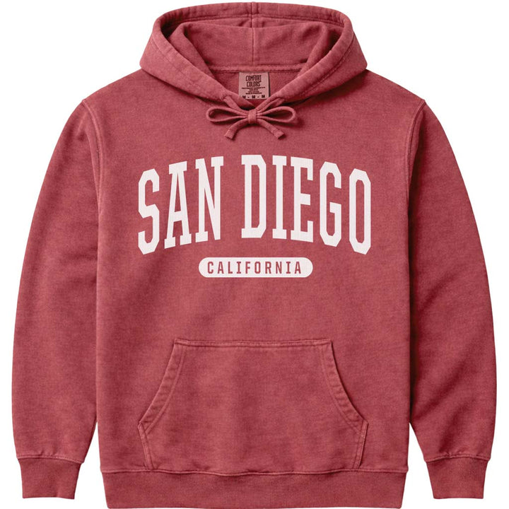 San Diego California Hoodie Sweatshirt - Crimson