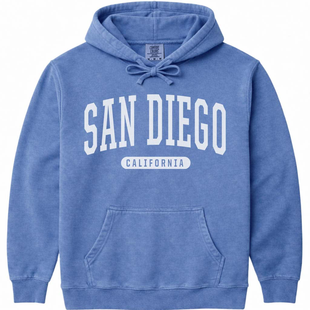 San Diego California Hoodie Sweatshirt - Flo Blue