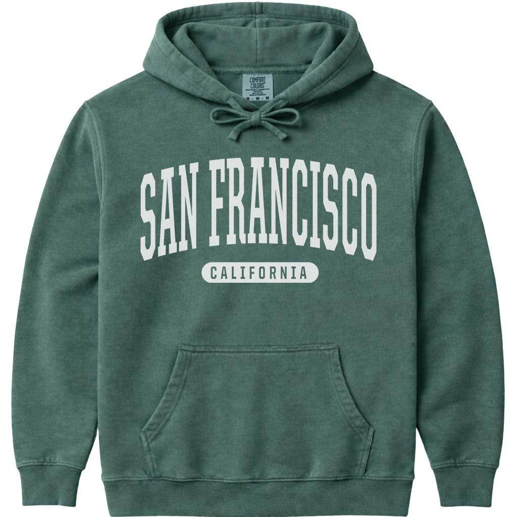 San Francisco California Hooded Sweatshirt - Blue Spruce
