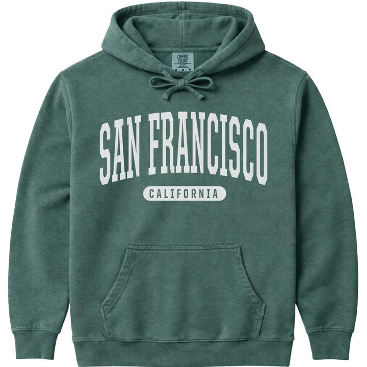 San Francisco California Hooded Sweatshirt - Blue Spruce