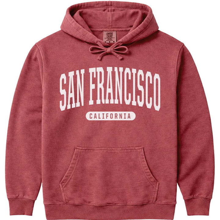 San Francisco California Hooded Sweatshirt - Crimson
