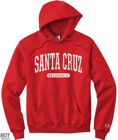 College Style Santa Cruz Hoodie | Champion Hooded Sweatshirt